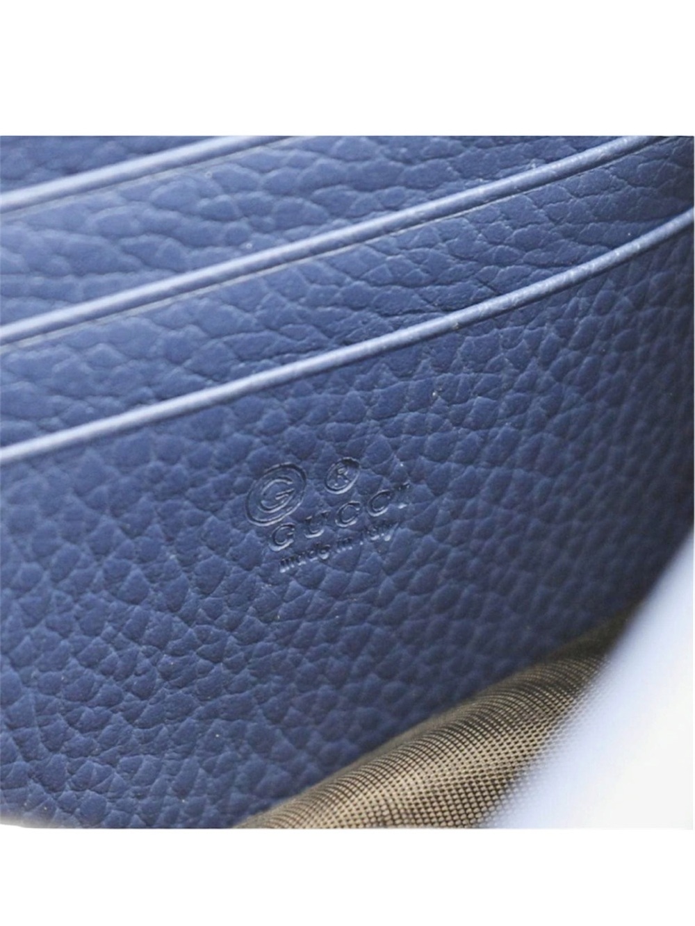 GUCCI Dollar Interlocking G Calfskin Leather Chain Wallet Crossbody Bag Blue - Picture 9 of 12